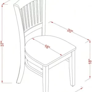 VAC-OAK-W Vancouver Kitchen Dining Chairs - Slat Back Wooden Seat Chairs, Set Of 2, Oak,8323916