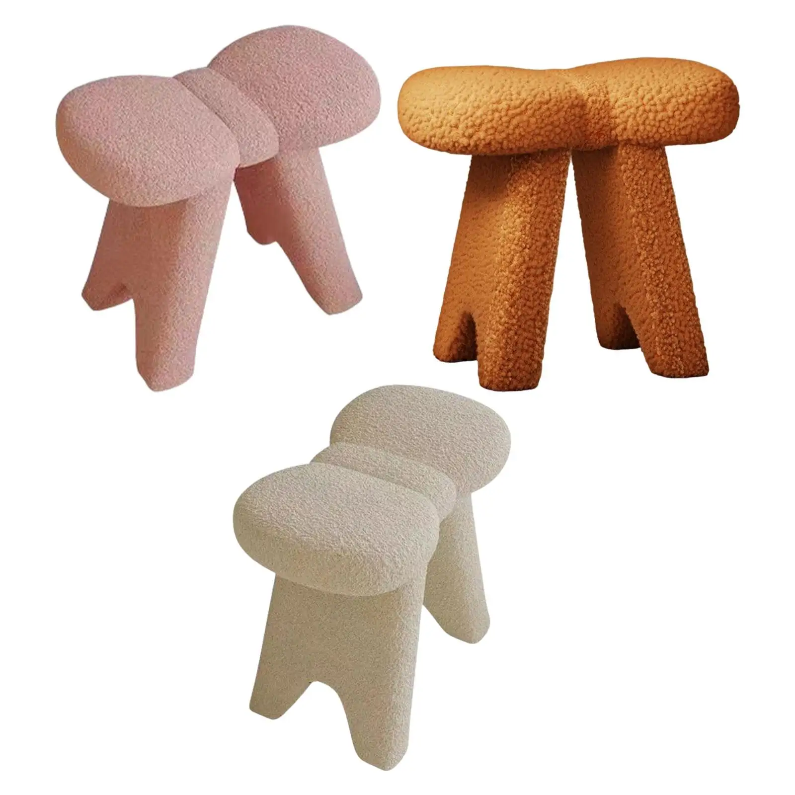Makeup Vanity Stool Decorative Seating Dressing Stool Upholstered Fashion Footrest Makeup Stool Modern for Bedroom Furniture - Image 2