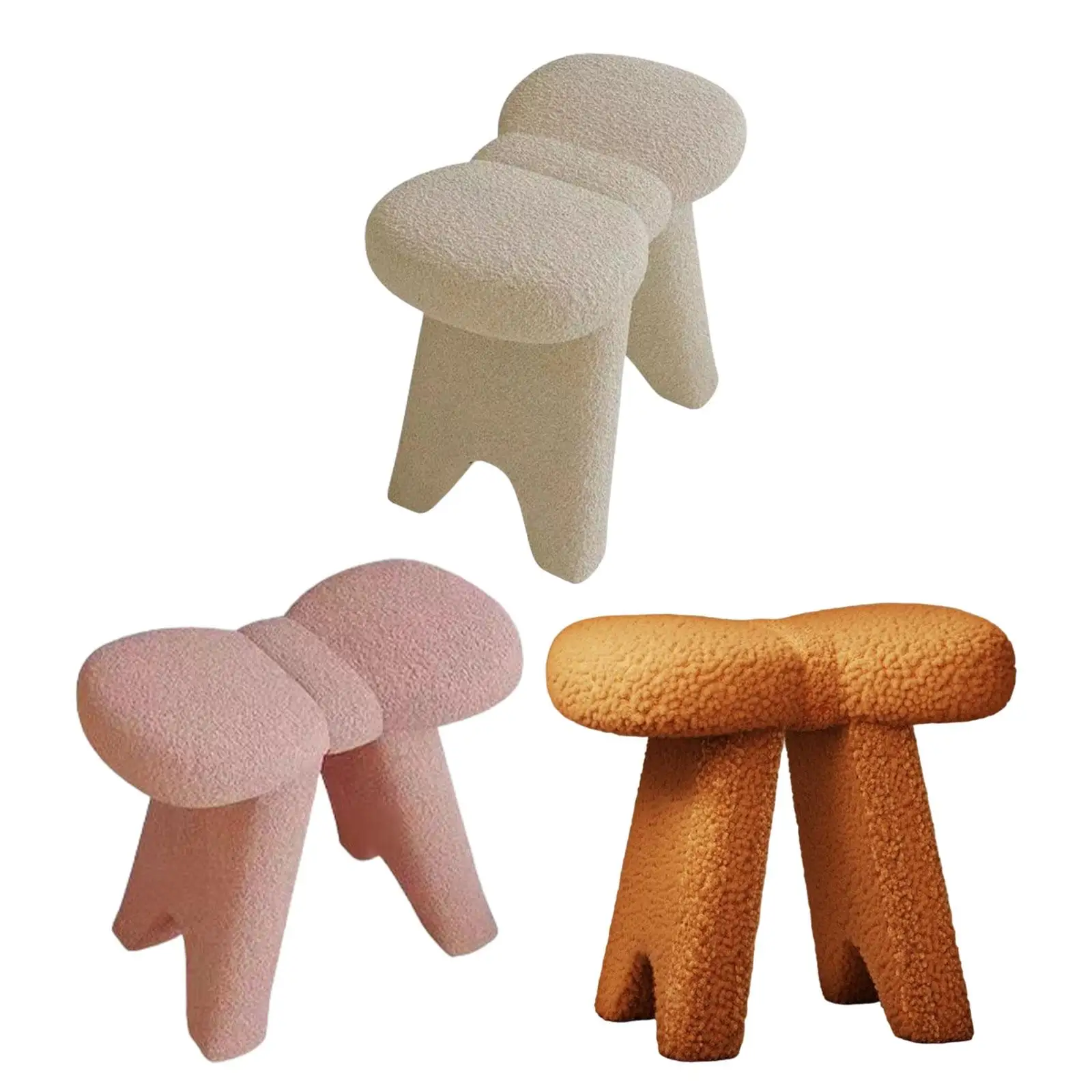 Makeup Vanity Stool Decorative Seating Dressing Stool Upholstered Fashion Footrest Makeup Stool Modern for Bedroom Furniture