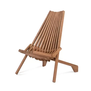 Wood Folding Chair for Outdoor, Low Profile Acacia Wood Lounge Chair for Balcony Porch Backyard Patio Lawn Garden